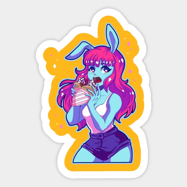 Bunny Hunny Sticker by Mikesgarbageart